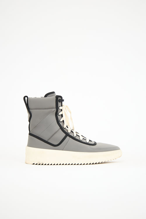 Fear of God Grey Neoprene High Top Sneaker