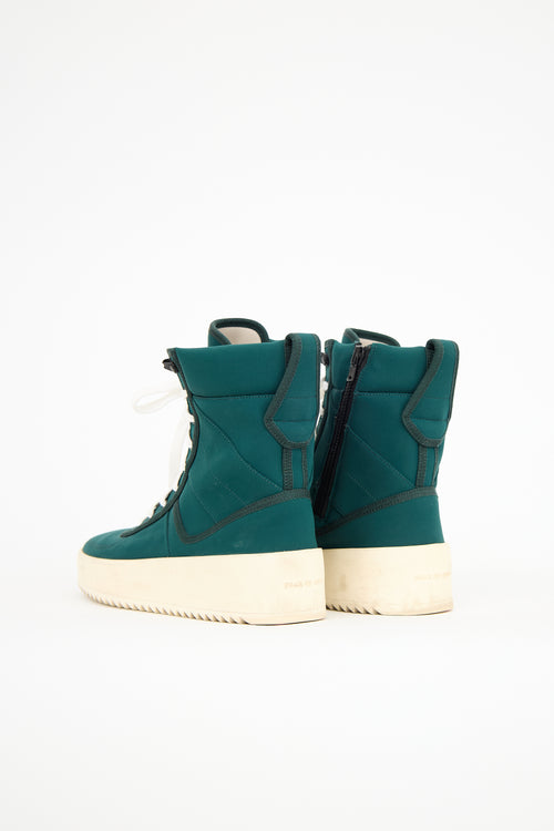 Fear of God Green Neoprene High Top Sneaker