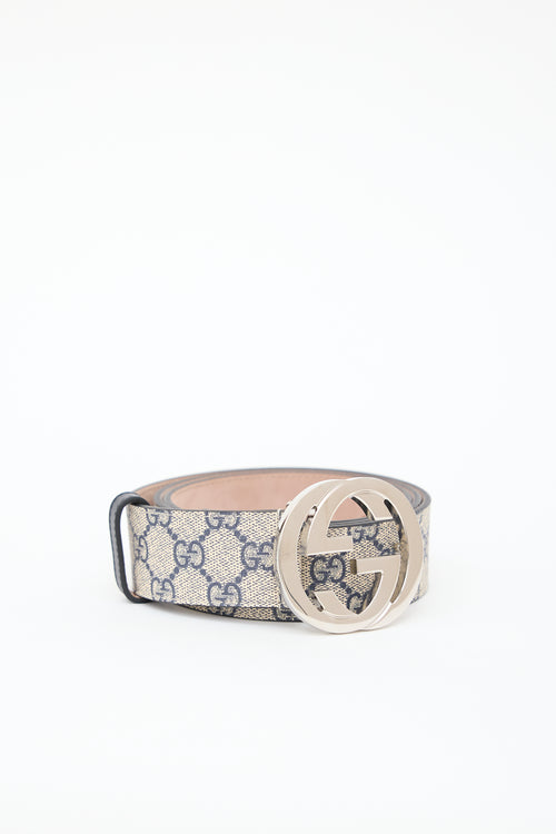 Gucci Brown GG Supreme Interlocking G Belt