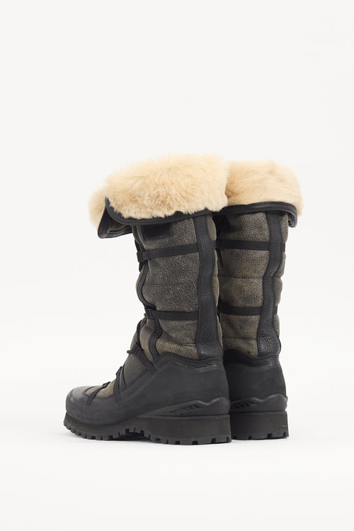 The North Face Grey 
Black Leather Cryos Boot