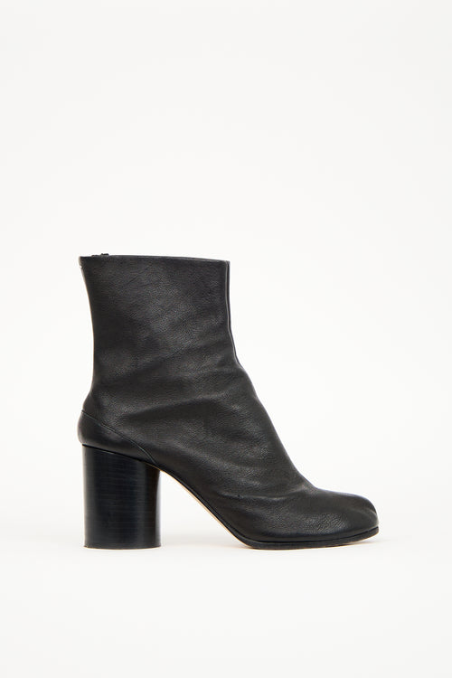 Maison Margiela Black Leather Tabi Heeled Boot