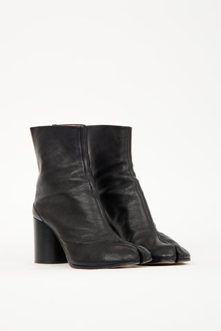 Maison Margiela Black Leather Tabi Heeled Boot