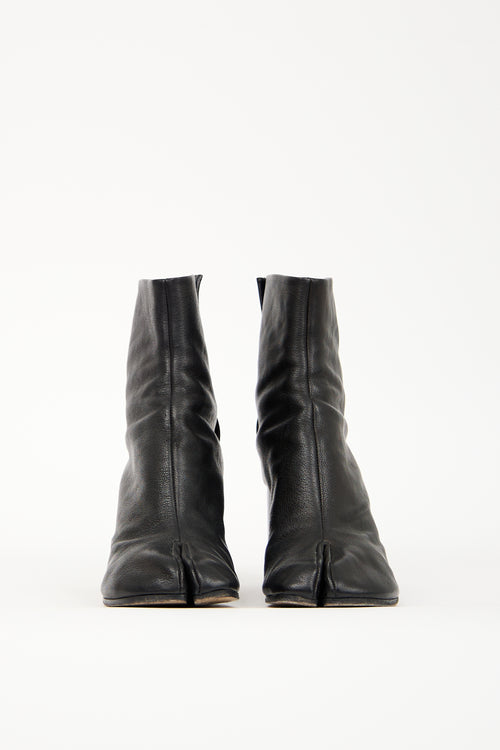 Maison Margiela Black Leather Tabi Heeled Boot