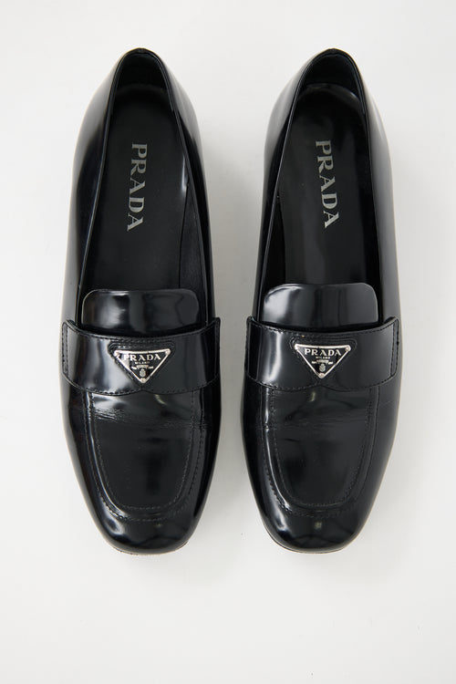 Prada Black Patent Leather Penny Loafer