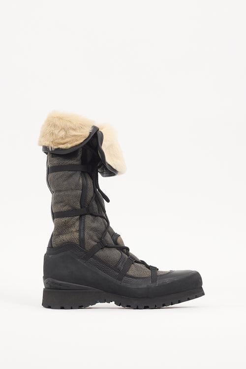 The North Face Grey 
Black Leather Cryos Boot