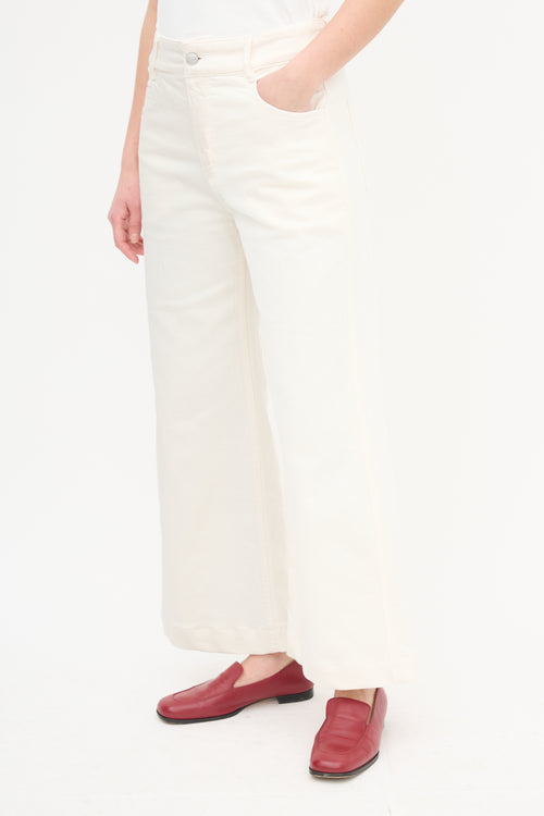  Cream Straight Leg Jeans