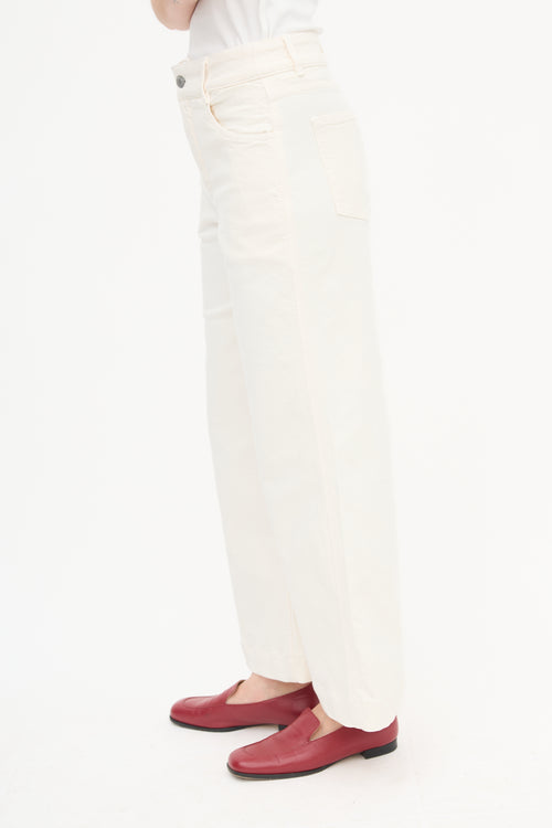  Cream Straight Leg Jeans