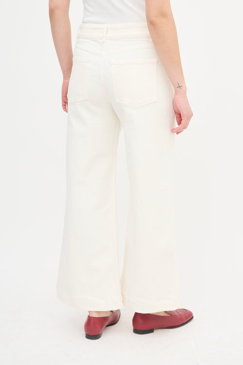  Cream Straight Leg Jeans