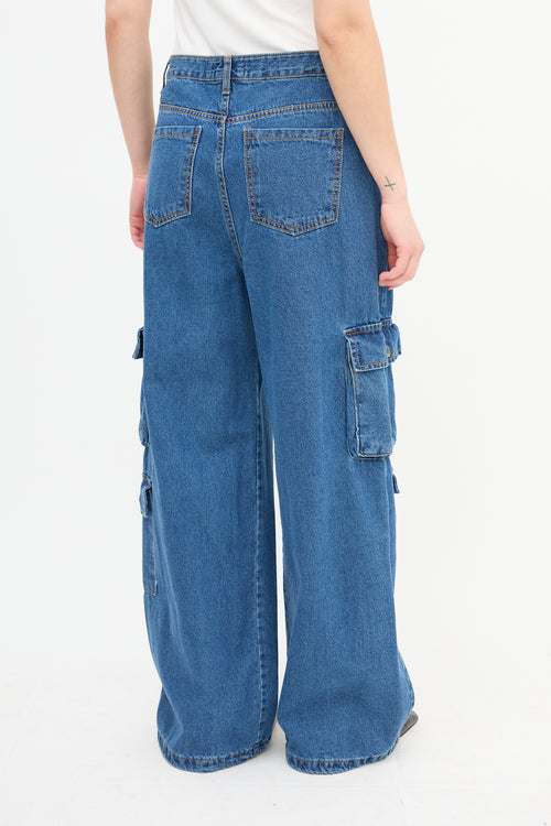 The Frankie Shop Medium Wash Cargo Jeans