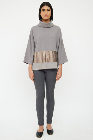 Fabiana Filippi Grey 
Bronze Cashmere 
Suede Top