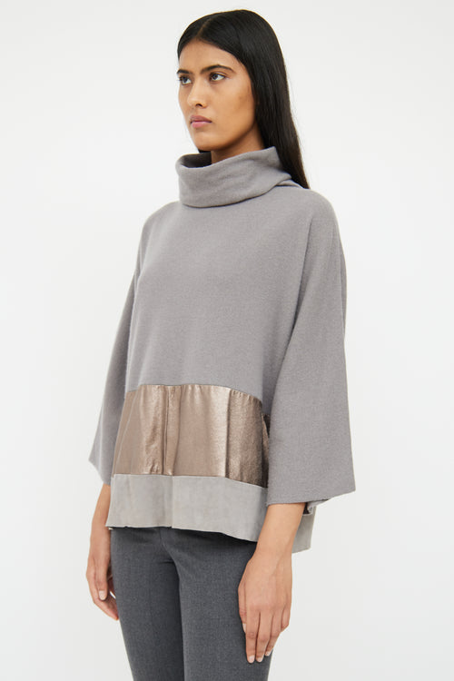 Fabiana Filippi Grey 
Bronze Cashmere 
Suede Top