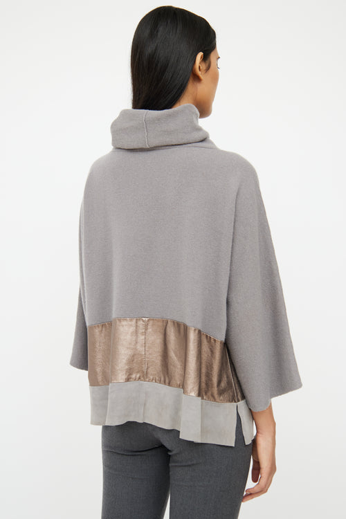 Fabiana Filippi Grey 
Bronze Cashmere 
Suede Top