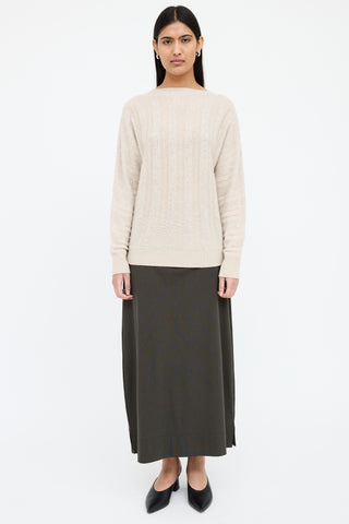 Fabiana Filippi Cream Cashmere Knit Sweater