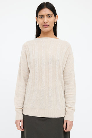 Fabiana Filippi Cream Cashmere Knit Sweater