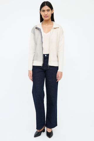 Fabiana Filippi Cream 
Grey Organza Cardigan