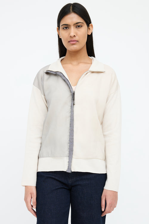 Fabiana Filippi Cream 
Grey Organza Cardigan