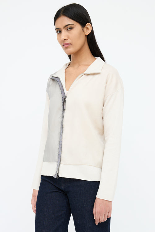 Fabiana Filippi Cream 
Grey Organza Cardigan