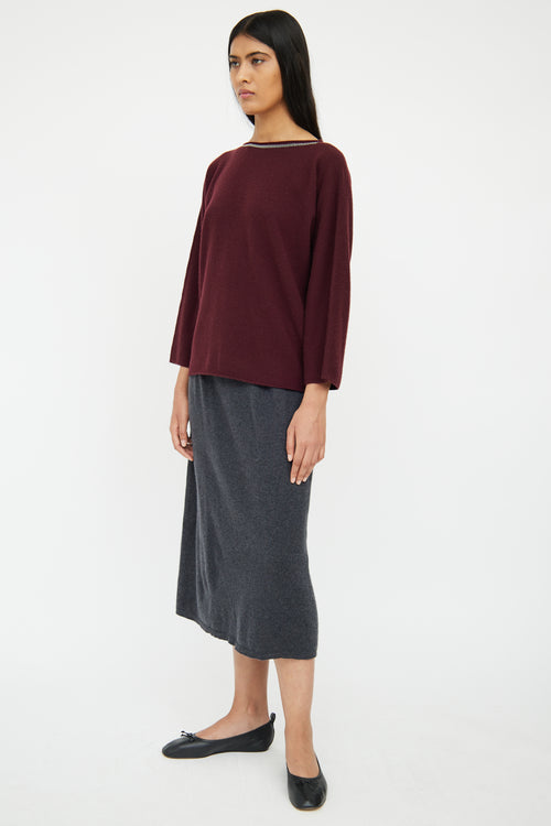 Fabiana Filippi Grey Knit Pencil Skirt