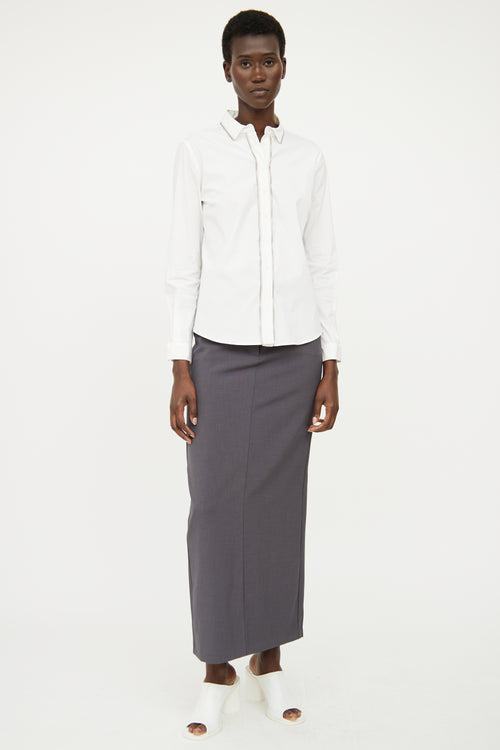 Fabiana Filippi White Zip Detail Button Down