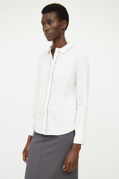 Fabiana Filippi White Zip Detail Button Down