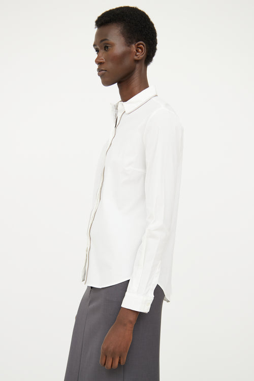 Fabiana Filippi White Zip Detail Button Down