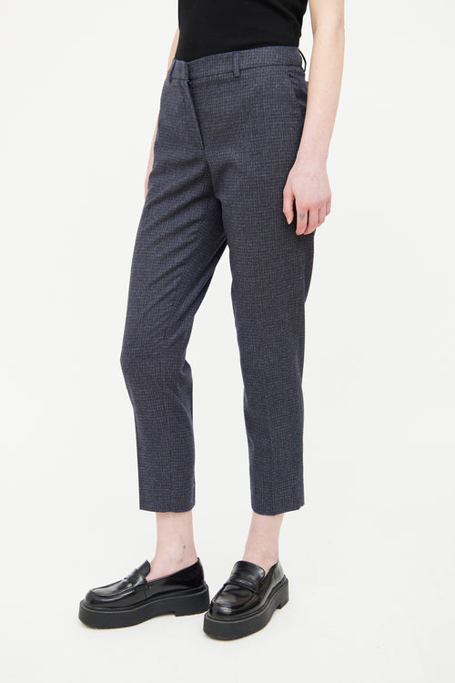 Fabiana Filippi Navy Pattern Pleat Pant