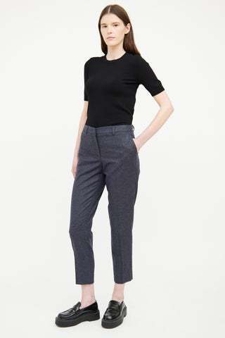 Fabiana Filippi Navy Pattern Pleat Pant