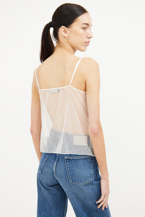 Fabiana Filippi White Sheer Sequin Top