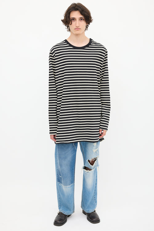 Faith Connexion Black 
Cream Striped Sail Top