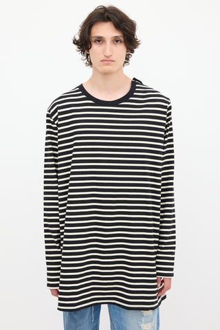 Faith Connexion Black 
Cream Striped Sail Top