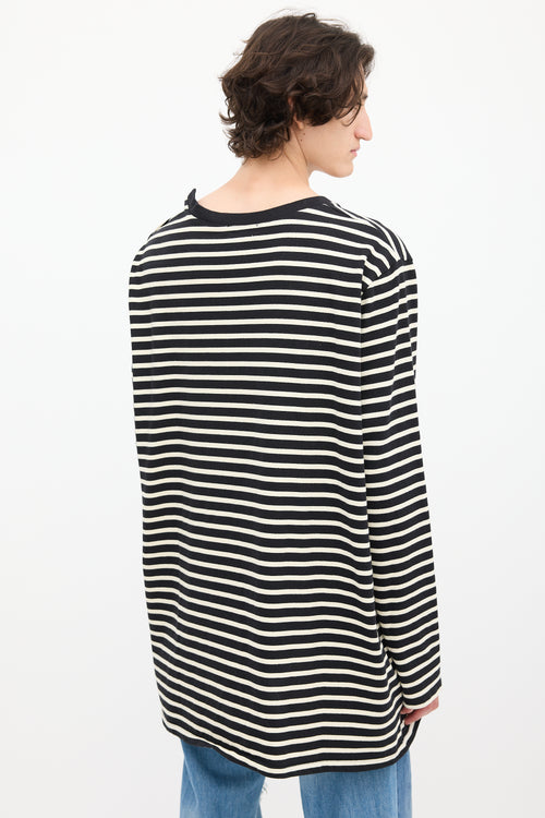 Faith Connexion Black 
Cream Striped Sail Top