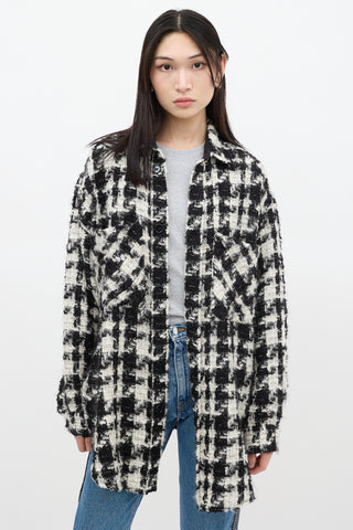 Faith Connexion Black 
White Wool Tweed Jacket