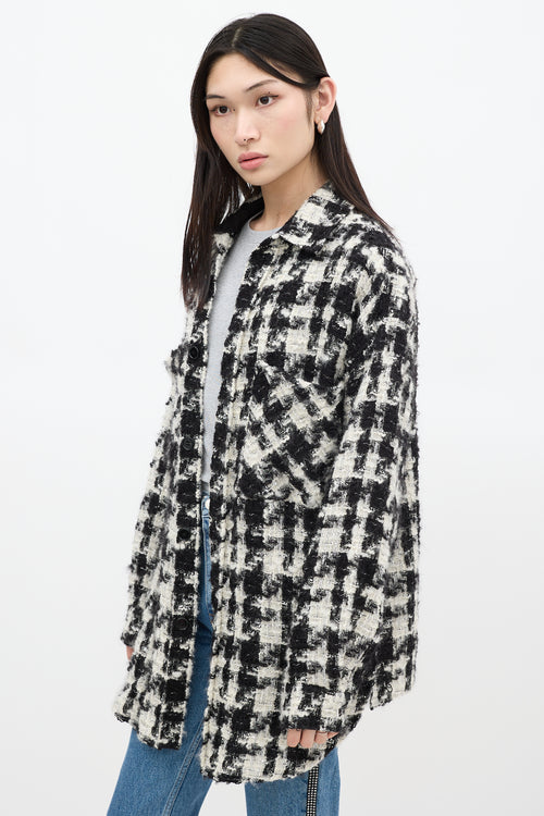 Faith Connexion Black 
White Wool Tweed Jacket