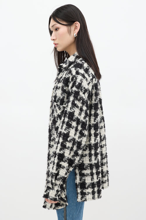 Faith Connexion Black 
White Wool Tweed Jacket