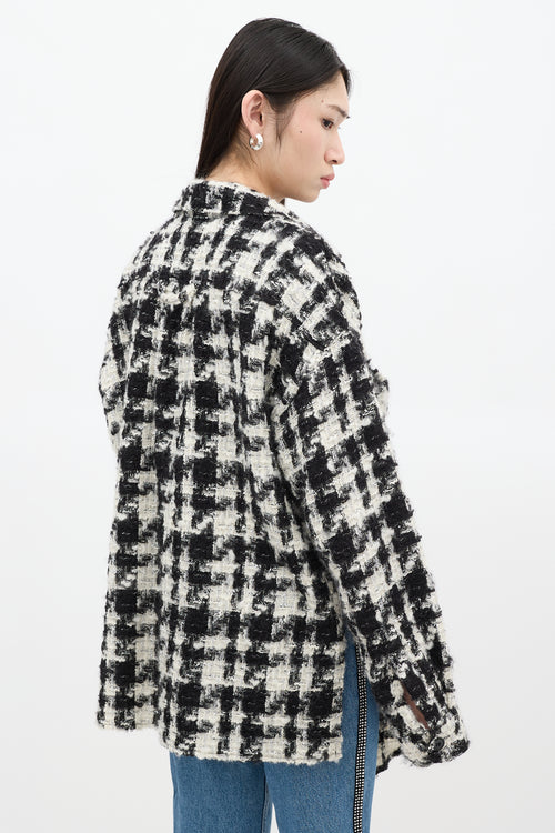 Faith Connexion Black 
White Wool Tweed Jacket