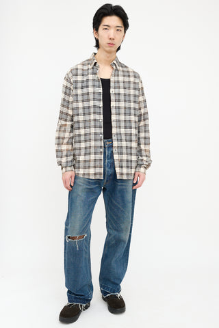 Faith Connexion Bleached Plaid Shirt