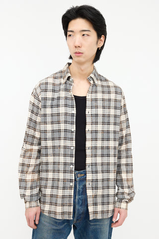 Faith Connexion Bleached Plaid Shirt