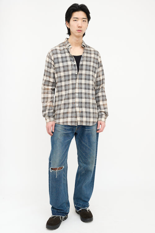 Faith Connexion Bleached Plaid Shirt