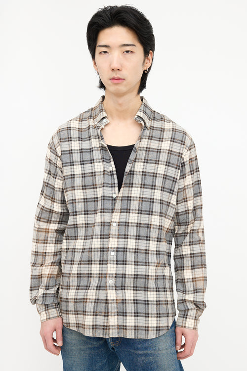 Faith Connexion Bleached Plaid Shirt