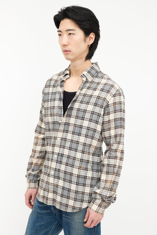 Faith Connexion Bleached Plaid Shirt