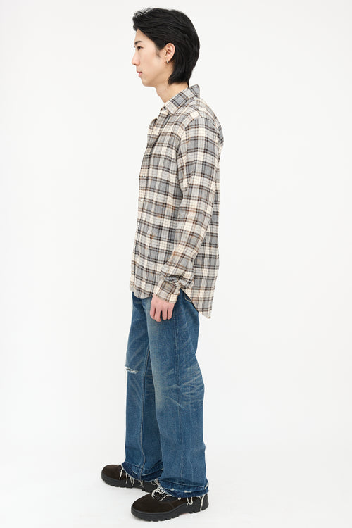 Faith Connexion Bleached Plaid Shirt