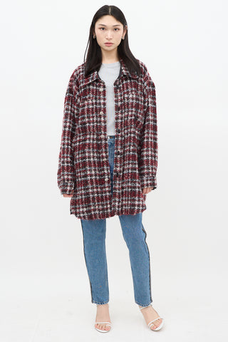 Faith Connexion Red 
Multicolour Wool Tweed Jacket