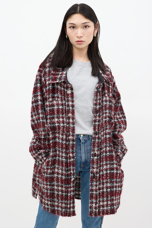 Faith Connexion Red 
Multicolour Wool Tweed Jacket