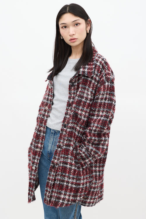 Faith Connexion Red 
Multicolour Wool Tweed Jacket