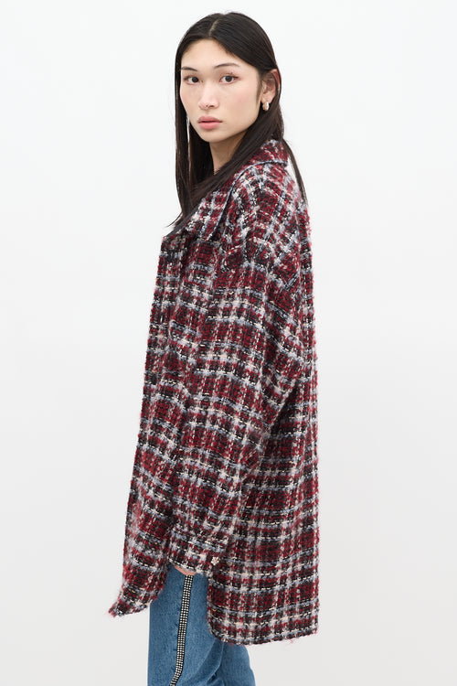 Faith Connexion Red 
Multicolour Wool Tweed Jacket