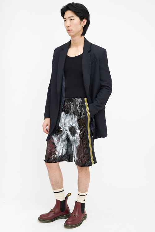 Faith Connexion Skull Sequin Shorts