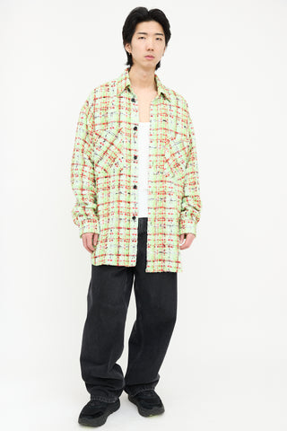 Faith Connexion Tweed Checked Oversized Shirt