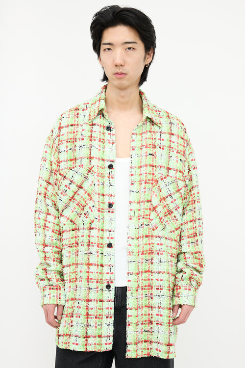 Faith Connexion Tweed Checked Oversized Shirt