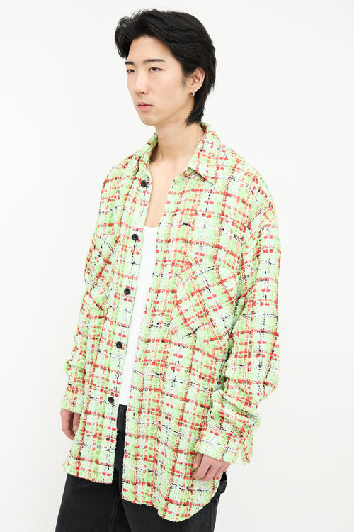 Faith Connexion Tweed Checked Oversized Shirt