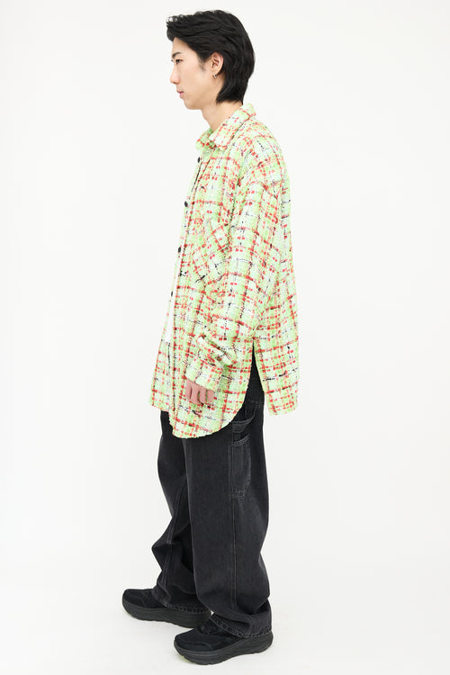 Faith Connexion Tweed Checked Oversized Shirt